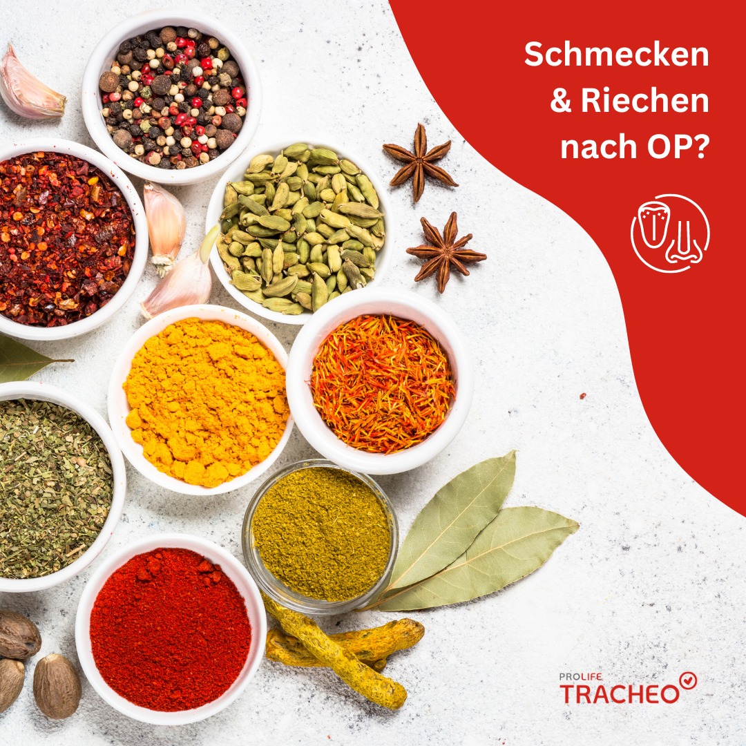 Verschiedene Gewürze und Frage über Geschmack nach Operation