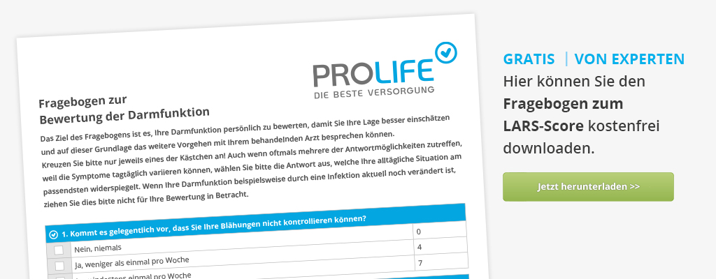 Fragebogen zur Darmfunktion mit LARS Score Download