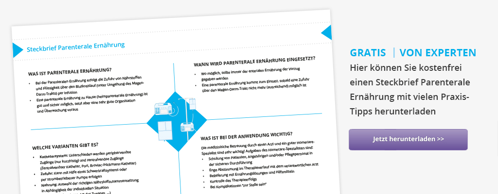 Steckbrief zur parenteralen Ernährung