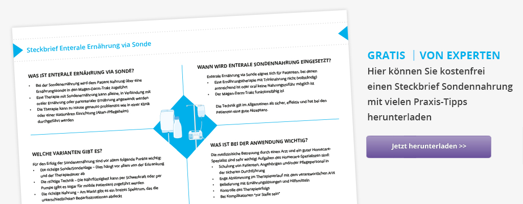 Steckbrief zur enteralen Sondennahrung