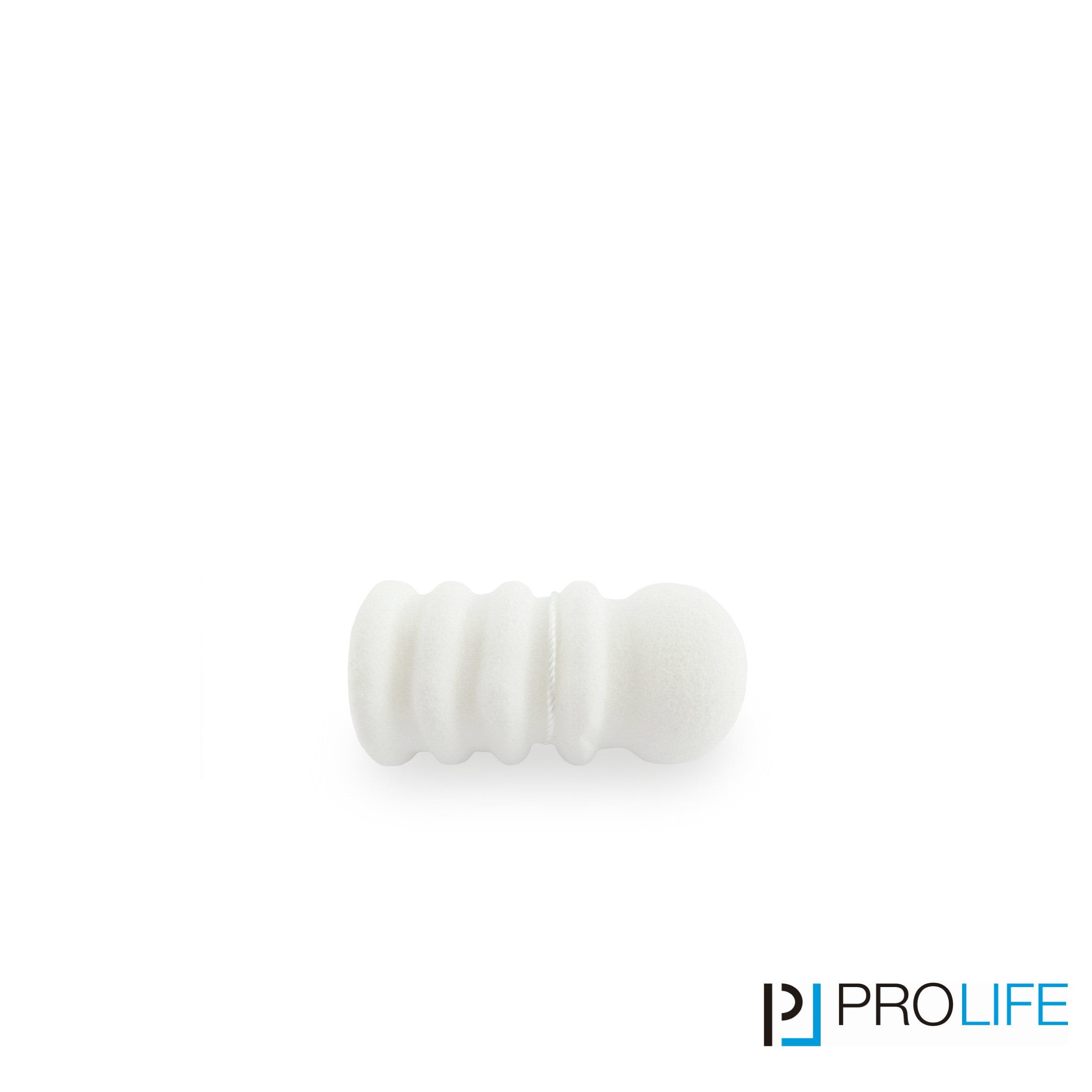 weißer vaginaler Tampon ProLife auf weißem Hintergrund