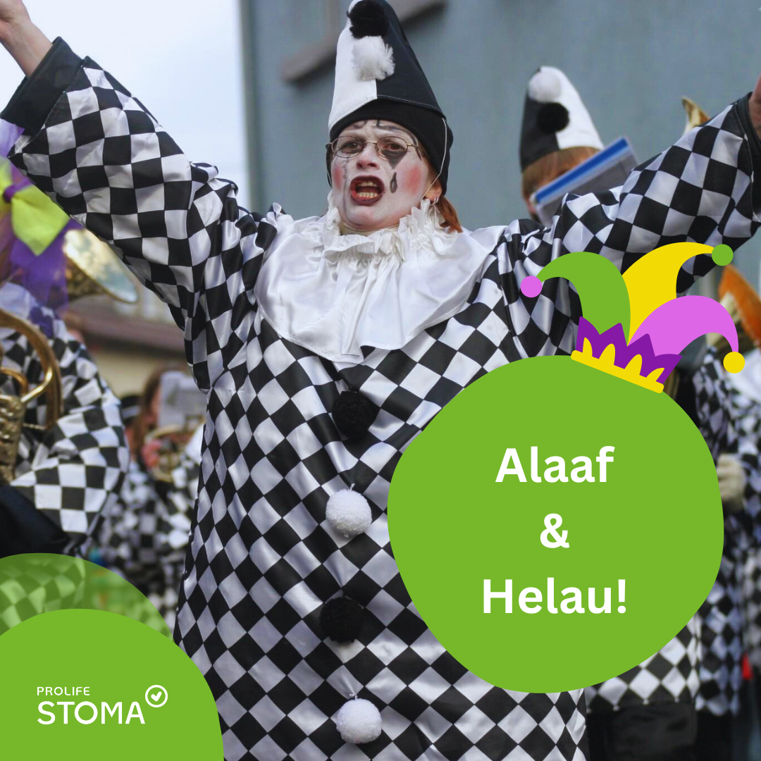 Karneval Rosenmontag Feier mit Harlekin-Kostüm