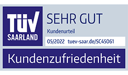 TÜV Saarland Kundenurteil Sehr Gut Mai 2022